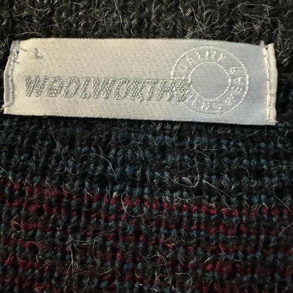 Woolworth’s 80’s V-neck Plaid Wool Sweater Vest Preppy Argyle Grandpa Large VTG - Picture 3 of 9